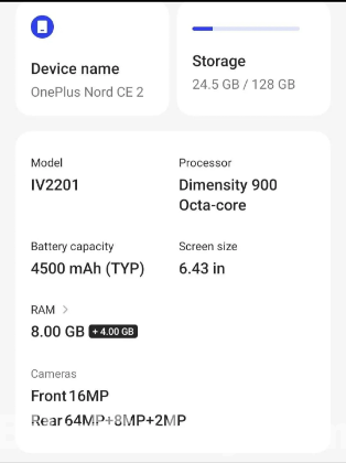 Oneplus Nord CE2 5G 8/128